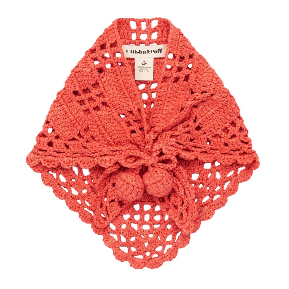 Misha & Puff Crochet Kerchief - Melon